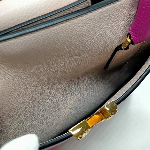 VERSACE Hand Bag Purple Leather mon-564-090825 - Picture 14 of 16